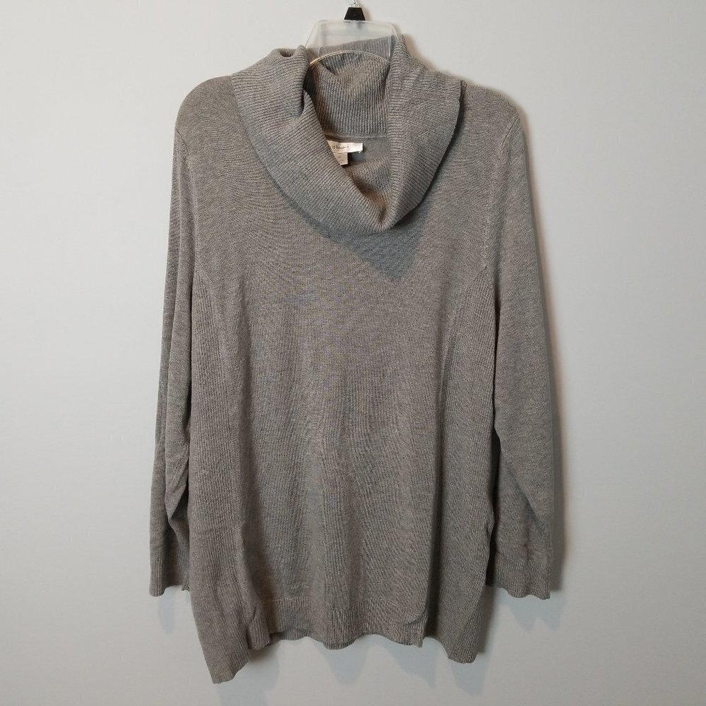 CJ Banks Gray Cowl Neck Sweater 2X